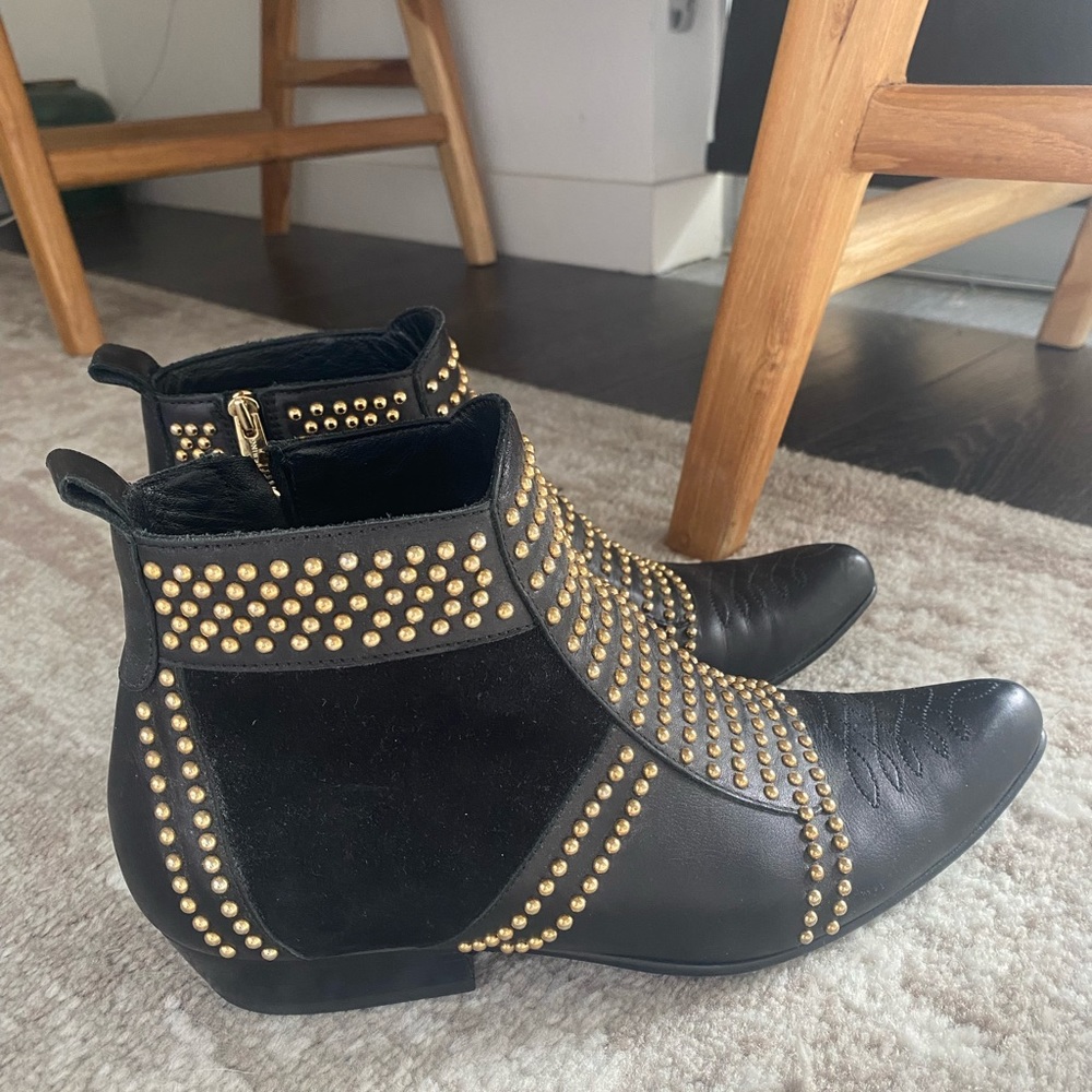 Anine Bing Gold Studded Charlie Boot (barely worn)